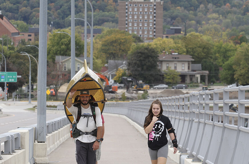 15-year-old Winonan Izabella Foss joined Evan Hansen as he crossed the Mississippi River in Winona. After losing four people close to him, Hansen portaged a canoe across Minnesota to raise awareness about suicide and depression.